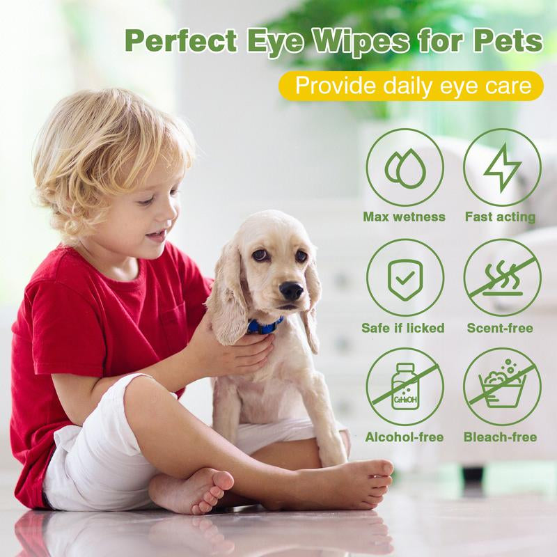 Ancopaws Pets: Aloe-Scented Eye Cleaning & Soothing Finger Wipes - Dog Supplies & Grooming