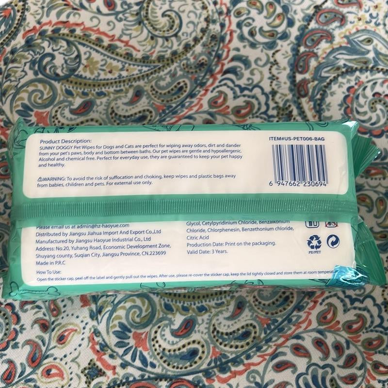 Pets Wipes 80Count (8 in X8In)