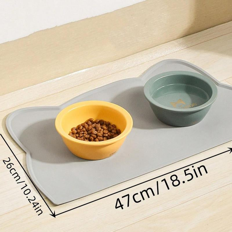 Cartoon Design Pet Placemat, anti Slip anti Spill Pets Feeding Mat, Waterproof Pets Dining Mat Pets Drinking Placemat, Pet Supplies Cat Accessories