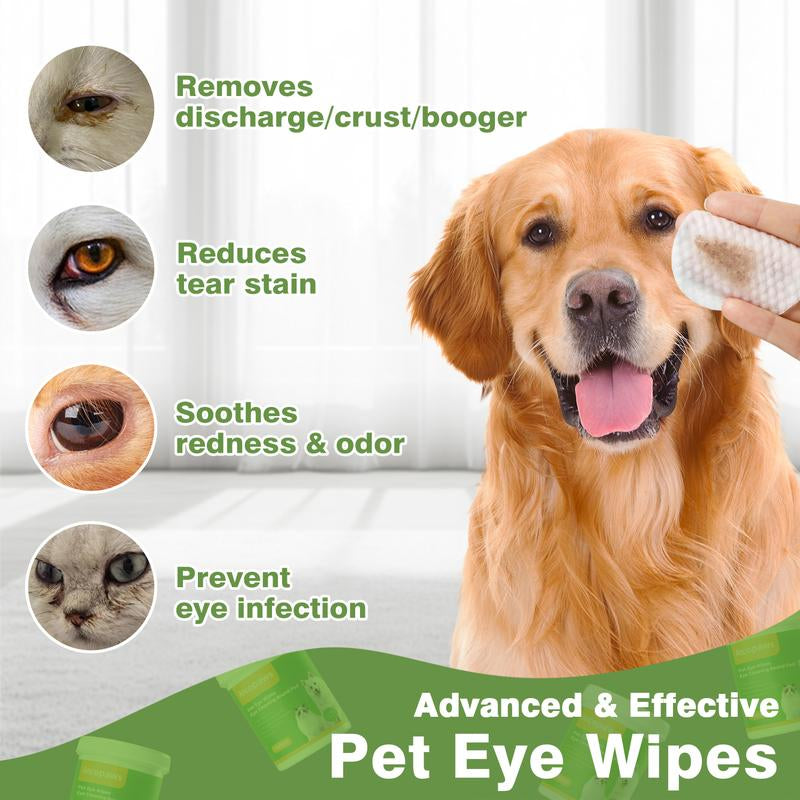 Ancopaws Pets: Aloe-Scented Eye Cleaning & Soothing Finger Wipes - Dog Supplies & Grooming