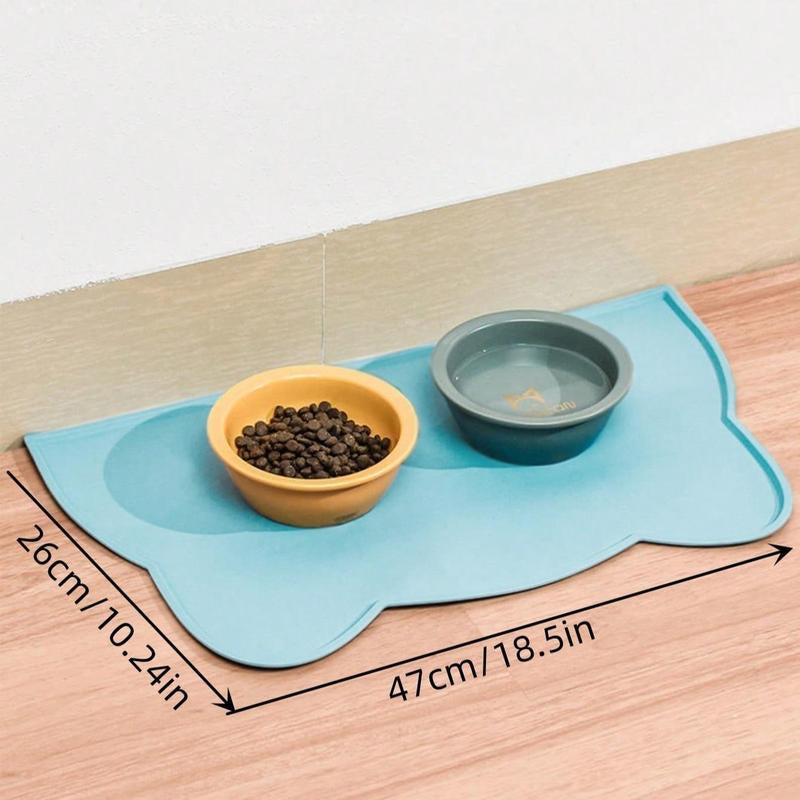 Cartoon Design Pet Placemat, anti Slip anti Spill Pets Feeding Mat, Waterproof Pets Dining Mat Pets Drinking Placemat, Pet Supplies Cat Accessories