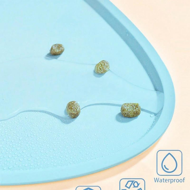 Cartoon Design Pet Placemat, anti Slip anti Spill Pets Feeding Mat, Waterproof Pets Dining Mat Pets Drinking Placemat, Pet Supplies Cat Accessories