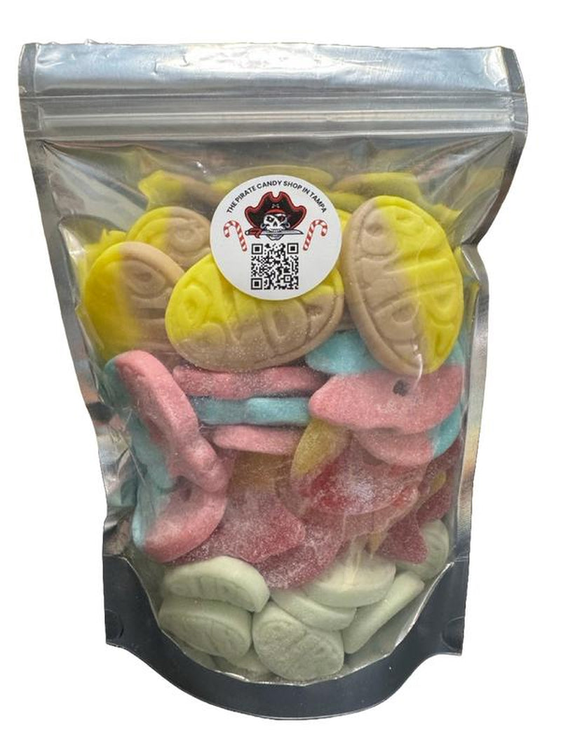 Banana Bubs Mix Bag (1 Lb) - Swedish Candy - BUBS Banana Caramel Ovals, Bubs Dizzy Skulls, Bubs Giant Sour Skulls & Bubs Fruity Pear Ovals, Bonbon Sweet & Sour Snack Sugar