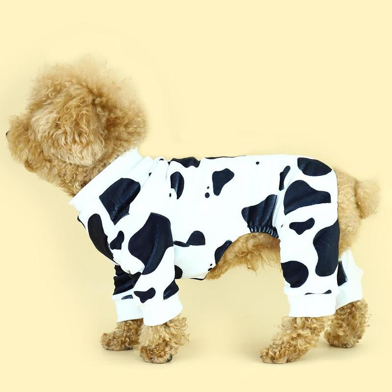 Cow Pattern Pet Pajama, Cute Pet Clothes, Comfortable Costumes Pet Sleepwear for Small Medium Large Dogs