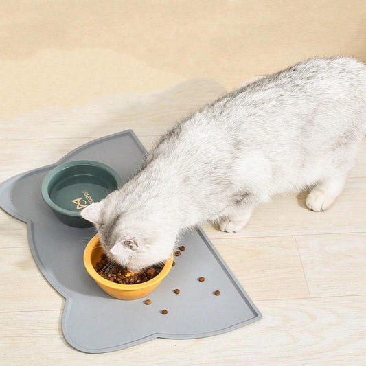 Cartoon Design Pet Placemat, anti Slip anti Spill Pets Feeding Mat, Waterproof Pets Dining Mat Pets Drinking Placemat, Pet Supplies Cat Accessories
