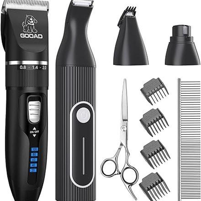 Dog Clippers and Dog Paw Trimmer,Cordless Dog Grooming Clippers for Thick Coats,Quiet Dog Nail Grinder, Dog Trimmer Grooming Kit, Shaver Hair Clippers Tools for Dogs Cats Pets