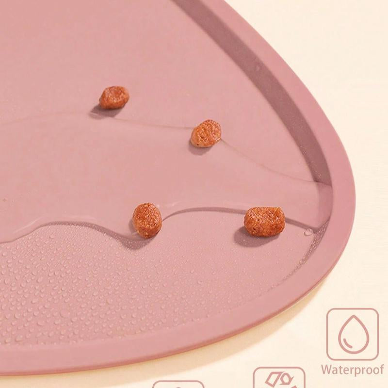 Cartoon Design Pet Placemat, anti Slip anti Spill Pets Feeding Mat, Waterproof Pets Dining Mat Pets Drinking Placemat, Pet Supplies Cat Accessories