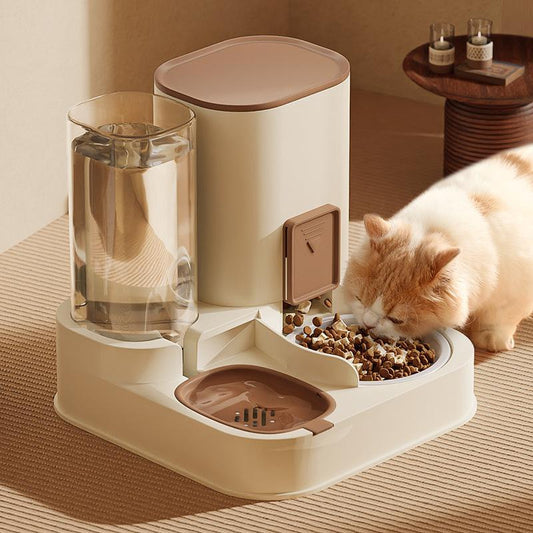 Gift for Pets, Pet Food Dispenser & Water Dispenser, 2 in 1 Pets Automatic Feeder, Large Capacity Pet Feeding Dispensers for Dog & Cat, Christmas Gift