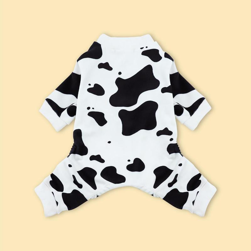 Cow Pattern Pet Pajama, Cute Pet Clothes, Comfortable Costumes Pet Sleepwear for Small Medium Large Dogs